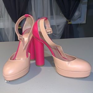 REDValentino Two-tone Color Platform Pumps